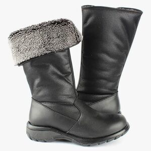 Toe Warmers Shelter Women's mid Calf  Faux Fur Boot Sz 11 US - Black Leather